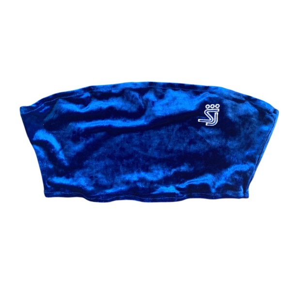 Shane Justin Velvet Bandeau Top in Cobalt Blue NWT size XL - Picture 2 of 5